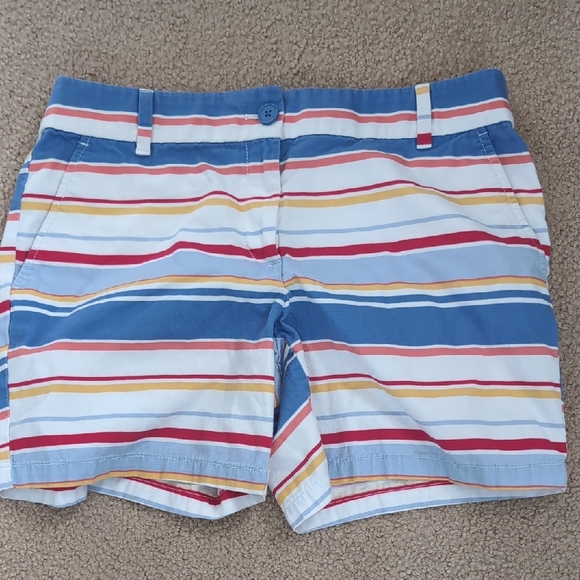LOFT Men's Striped Shorts in Blue, Red, Yellow, and White - Picture 1 of 2